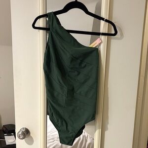 Summersalt One Shoulder Swimsuit in Forest Green